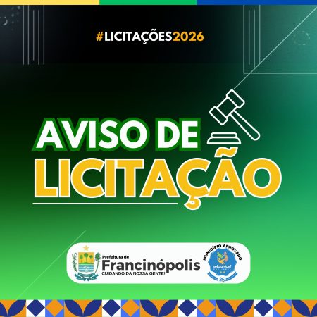 Aviso de licitação Pregão Eletrônico nº 05.2026- Contratação de serviços de manutenção preventiva e corretiva de equipamentos de informática, para atender a necessidade da Prefeitura de Francinópolis – PI e suas secretarias.